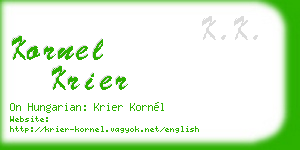 kornel krier business card